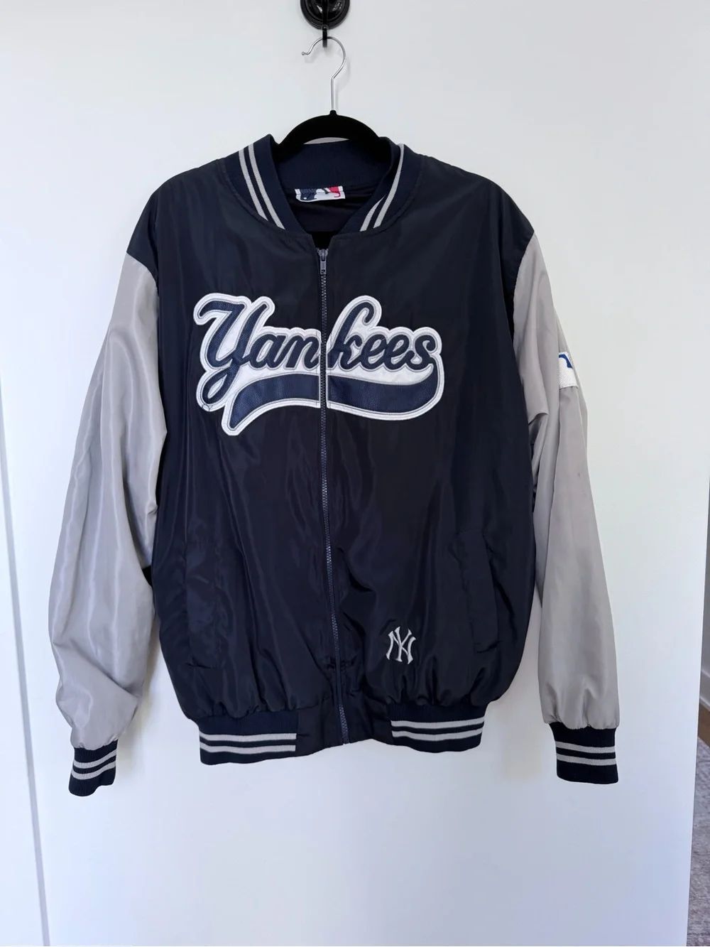 MLB Yankees Navy and Gray Bomber Jacket